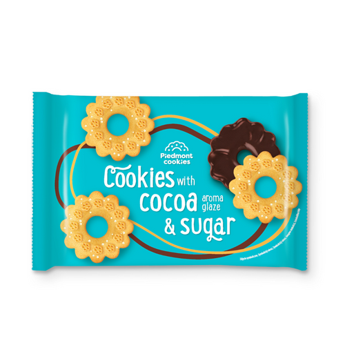 Cookies with cocoa aroma glaze and sugar