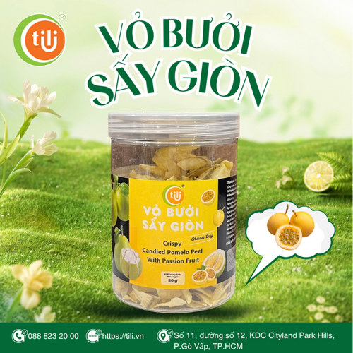 Crispy Candied Pomelo Peel with Passion Fruit