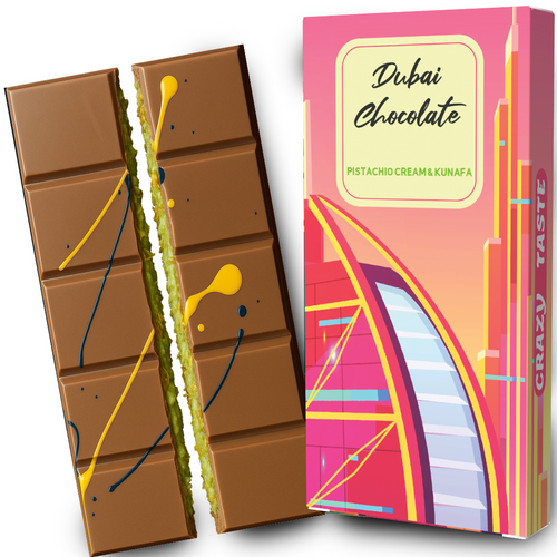 Compound Chocolate Dubai  with  pistachio & kunafa