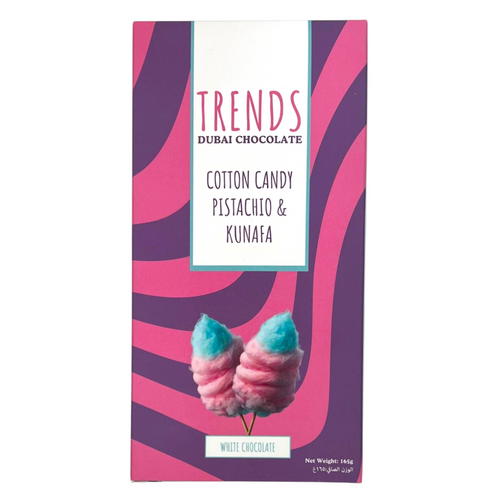 Trends Dubai Chocolate, Cotton Candy Pistachio & Kunafa White Chocolate - 165g