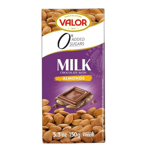 Valor Milk Chocolate with Almonds No Sugar Added