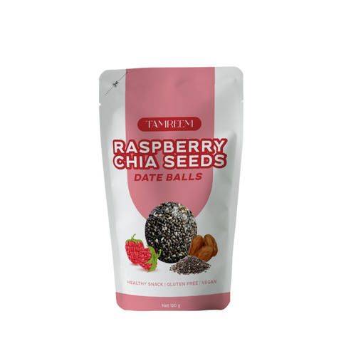 Raspberry Chia Seeds Date Balls