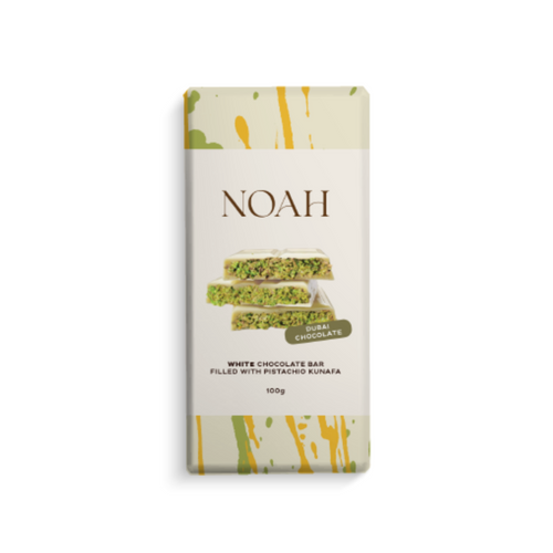 NOAH White Chocolate Bar Filled with Pistachio Kunafa