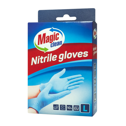 MAGIC CLEAN NITRILE GLOVES, 10 PCS, L