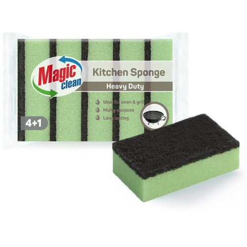 KITCHEN SPONGE 4+1 PCS. HEAVY DUTY