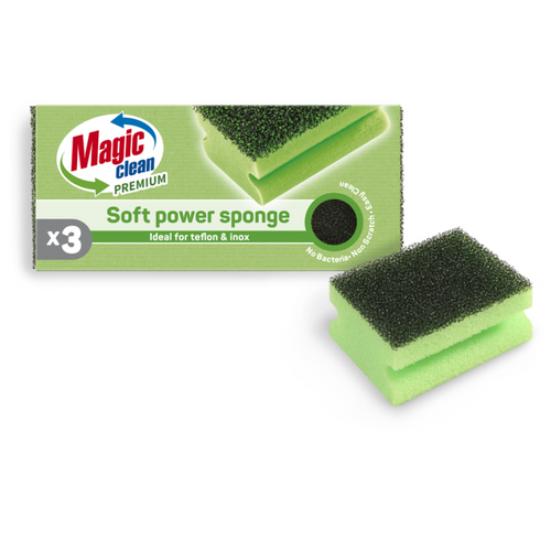 KITCHEN SPONGE WITH GRIP SOFT POWER 3 PCS. PREMIUM