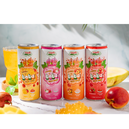 Private Label Natural Healthy Popping Boba with Fruit Juice NAWON in Vietnam Factory Free Sample OEM ODM ISO BRC KOSHER HALAL FSSC Best Drink
