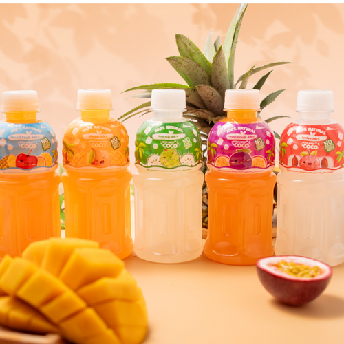 Best Selling Product 320ml Tropical Juice Drink with Nata De Coco Jelly SunSmile Private Label Manufacturer Free Sample OEM ISO