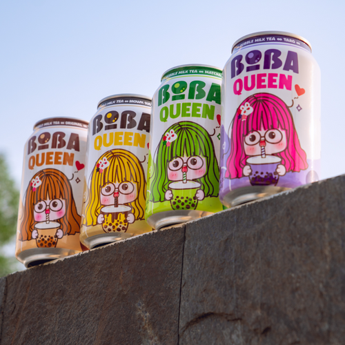 New Arrivals Boba Queen Hot Selling Milk Tea 5 Flavor 330ML Canned Bubble Tea Mix Private Label Manufacturer From Vietnam