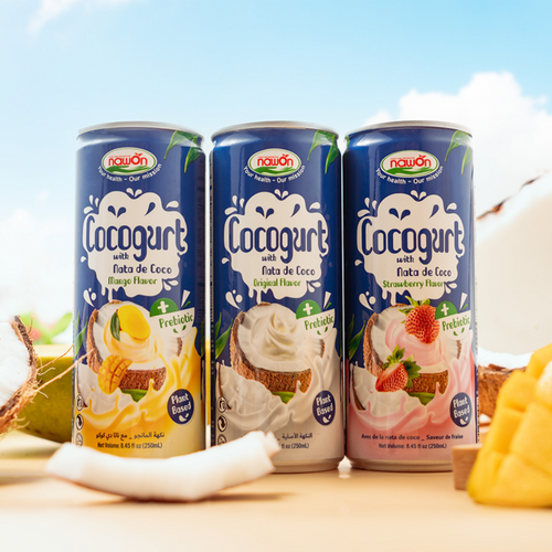 NAWON Vietnam VEGAN Cocogurt with Nata de Coco Fruit Flavor  Yogurt Drink OEM ODM Private Label HALAL KOSHER Free Sample