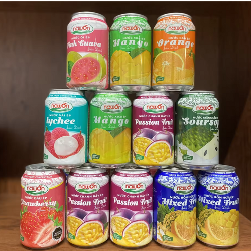 Private Label Free Sample Best Quality 18 Fruit  Juice Flavor Drink 330ML NAWON in Vietnam Manufacturer OEM OEM Low MOQ ISO