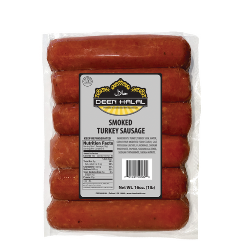 Deen Halal 16oz Smoked Turkey Sausage