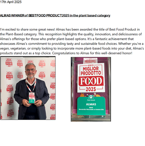 2025 BEST FOOD PRODUCT AWARD