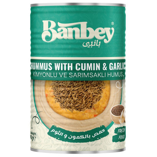 Canned hummus with tahini (chickpea paste)