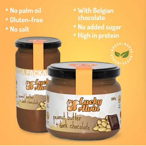 Lucky Alvin peanut butter + dark chocolate