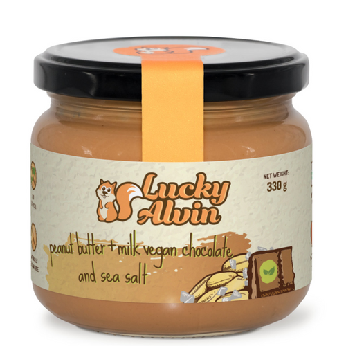 Lucky Alvin peanut butter + milk vegan chocolate and sea salt