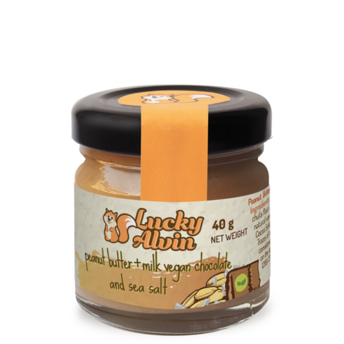 Lucky Alvin peanut butter + milk vegan chocolate and sea salt