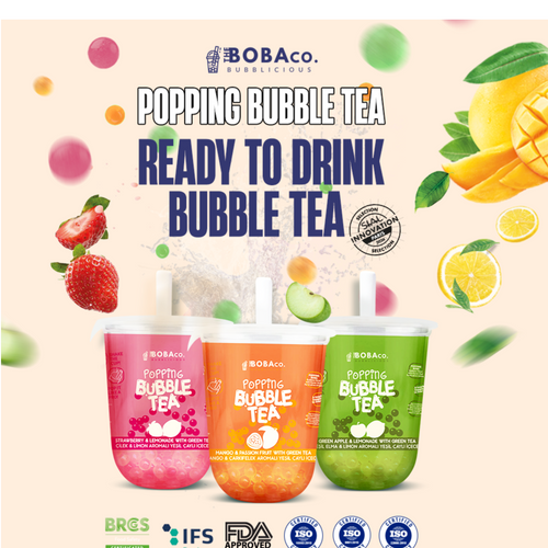 Popping Bubble Tea – Mango and Passion Fruit Green tea