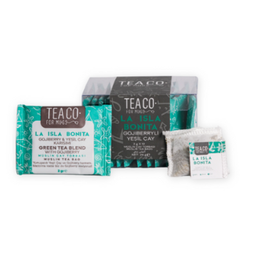 LA ISLA BONITA - GREEN TEA WITH GOJIBERRY MUSLIN TEA BAGS 12 PIECES