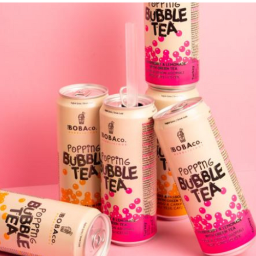 Popping Bubble Tea Can- Strawberry Lemonade with Green Tea