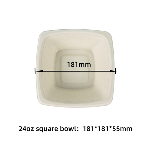 32 oz eco-friendly compostable sugarcane pulp square bowl