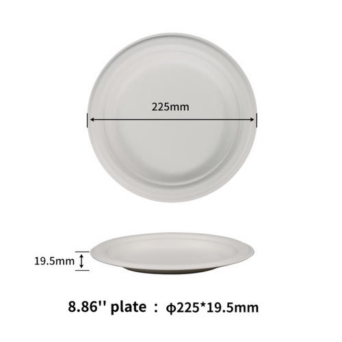 Eco Friendly Biodegradable Bagasse Sugarcane Round Plates