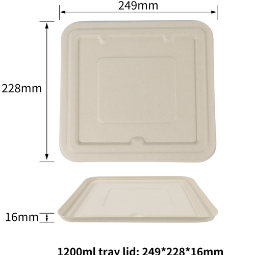 1200ML eco-friendly biodegradable compostable sugarcane pulp lid