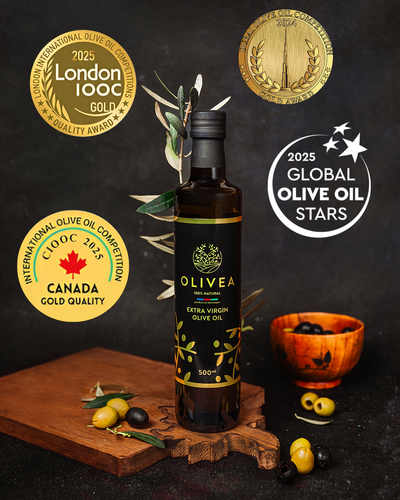 Olivea Extra Virgin Olive Oil Wins 3 International Gold Medals