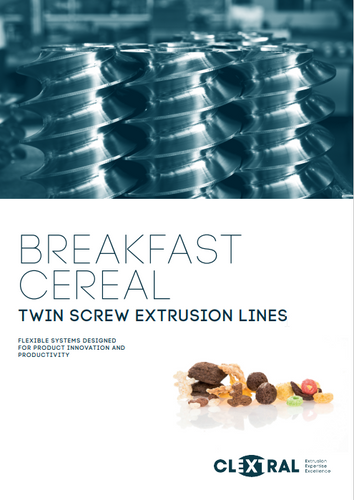 Breakfast cereals twin screw extrusion lines