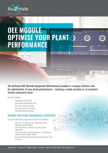 Au2mate OEE - Optimise your Plant Performance