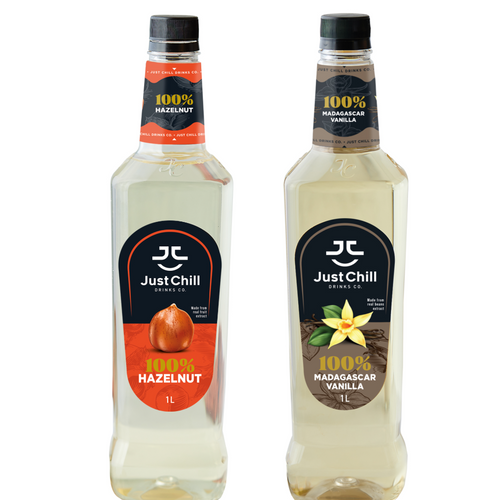 Just Chill 100% Vanilla & Hazelnut Coffee Syrups