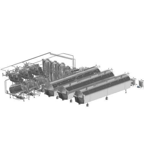 Cottage cheese is produced using complete and automated technological lines for its production.