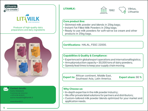 Milk powders from Litamilk