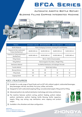 BFCA Series - Aseptic Combi FIlling Machine