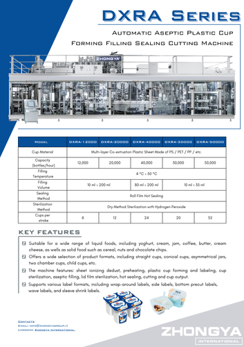 DXRA Series - Aseptic Cups FFS Machine
