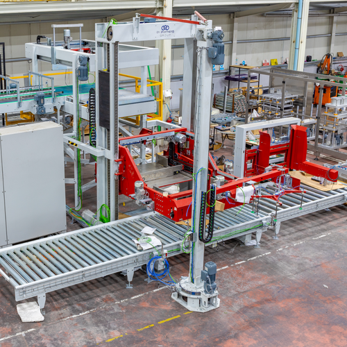 FULL AUTOMATIC PALLETIZER WITH STRECH WRAPPER