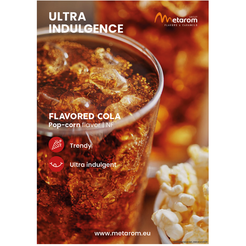Reduced-sugar cola pop-corn flavor