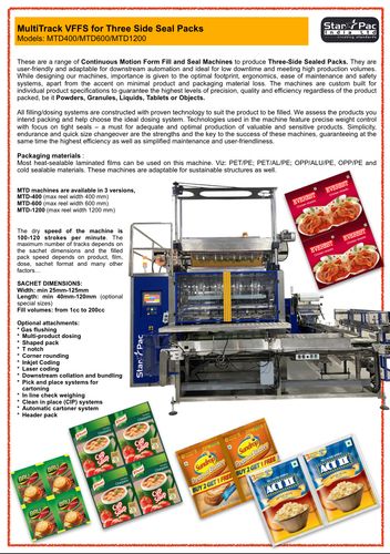 Duplex Three Side Seal Multi Track Machines