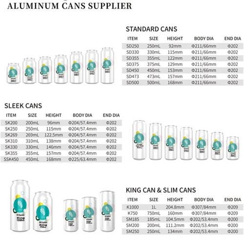 Wholesale Custom 185ml -500ml Printed Empty Aluminum Beverage Beer Soda Energy Drink Can for Sale
