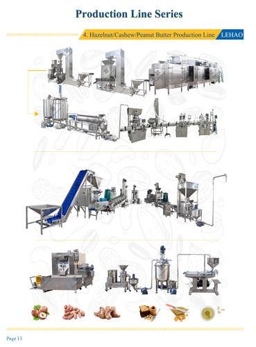 Hazelnut/Peanut/Cashew Butter Production Line