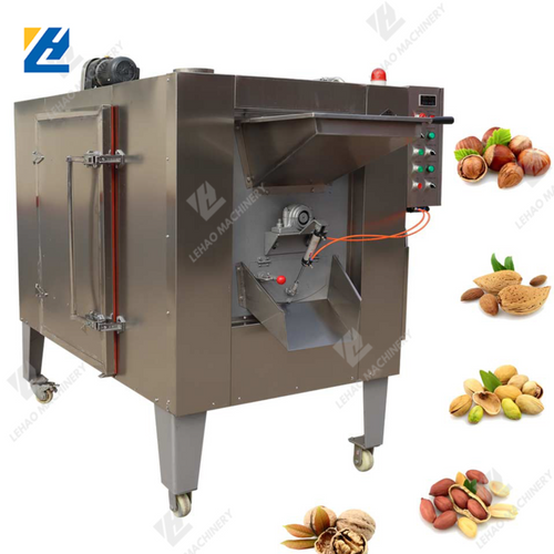 Batch Type 100KG/H Rotary Nut Roasting Machine