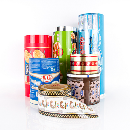 Laminated Plastic Roll Film, PE Packaging Mylar Roll Film Color Printed Sachet Film Roll Plastic Rollstock, Printed Roll Stock