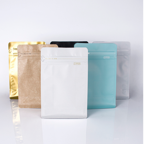 Custom Printed Flat Bottom Pouches Side Gusset Zip Lock Coffee Bag with Degassing Coffee Bag with Valve