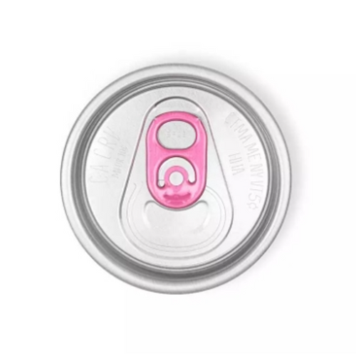 Incised Aluminum Easy Open End With Pink Tab