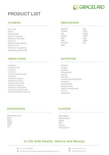 Graceland Full Product List