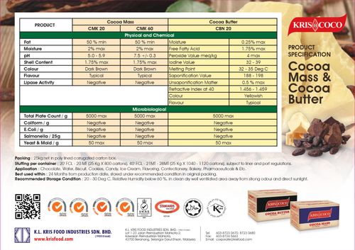 K.L. KRIS FOOD INDUSTRIES SDN. BHD. PRODUCT SPECIFICATION