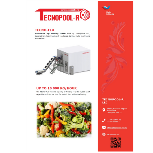 Fluidization IQF Freezing Tunnel TECNO-FLU