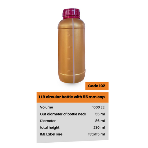1 LIT CIRCULAR BOTTLE WITH 55 MM CAP