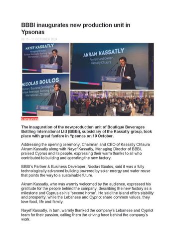 BBBI Ltd recognised at 12th Invest Cyprus International Investment Awards