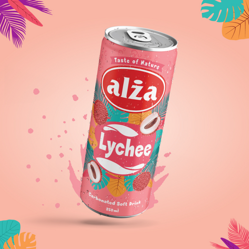 Alza Lychee Carbonated Drink CAN 250ml